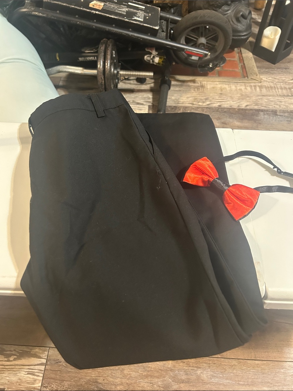 Black Kids Casual Bottoms - Classic Everyday dress pants with bow tie